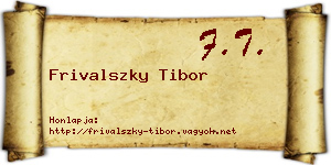 Frivalszky Tibor névjegykártya